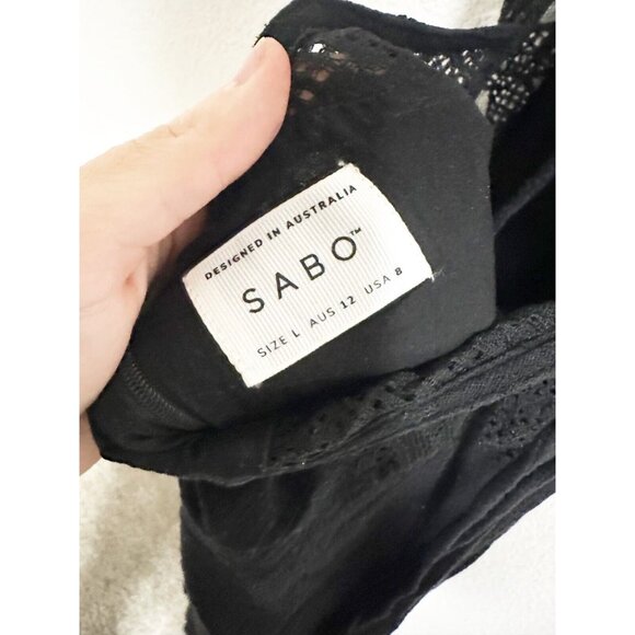 SABO Womens Harlie Maxi Dress Strappy Lace Cut Out Open Back Sleeveless Large - Picture 6 of 7